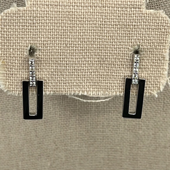 Vintage Epiphany Diamonique Platinum-Clad Sterling Silver Earrings - Picture 4 of 10